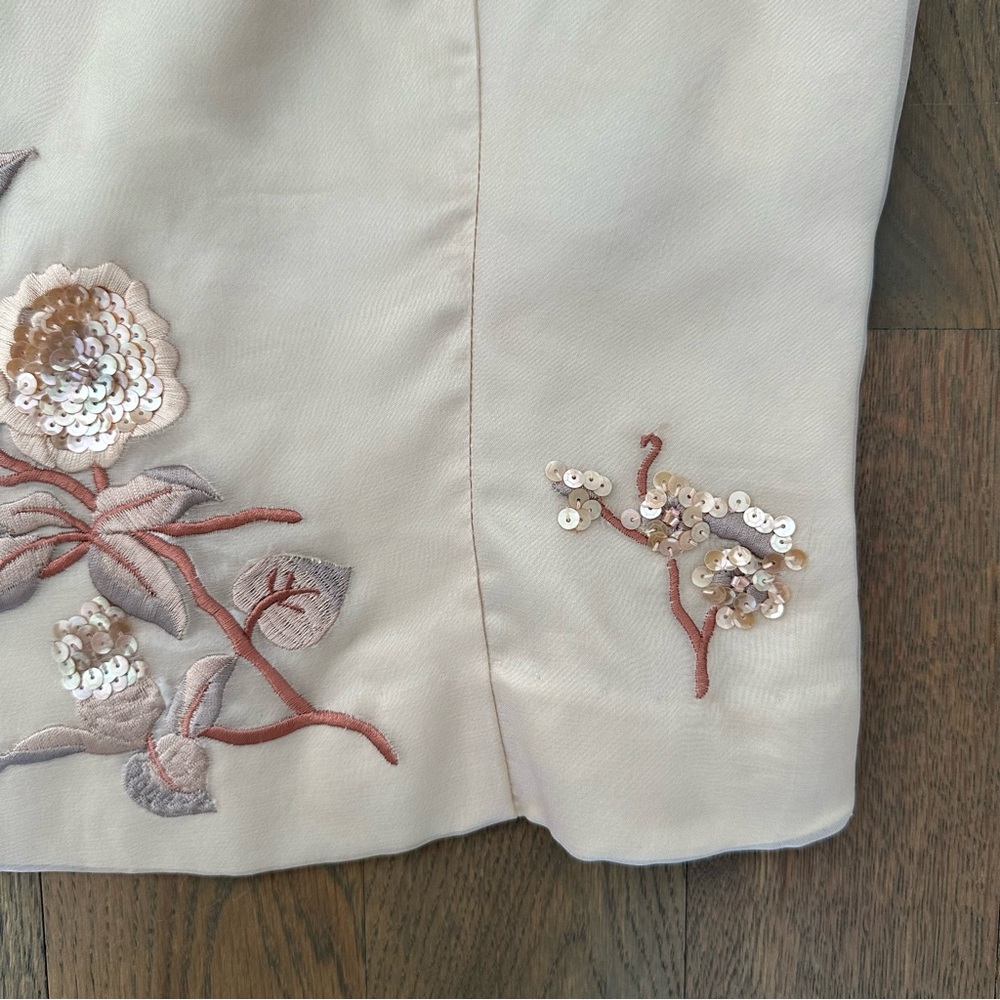 Vintage Gianfranco Ferre Silk Embroidered Sequin Floral Crop Tank IT 46 / US 10 - Picture 2 of 8